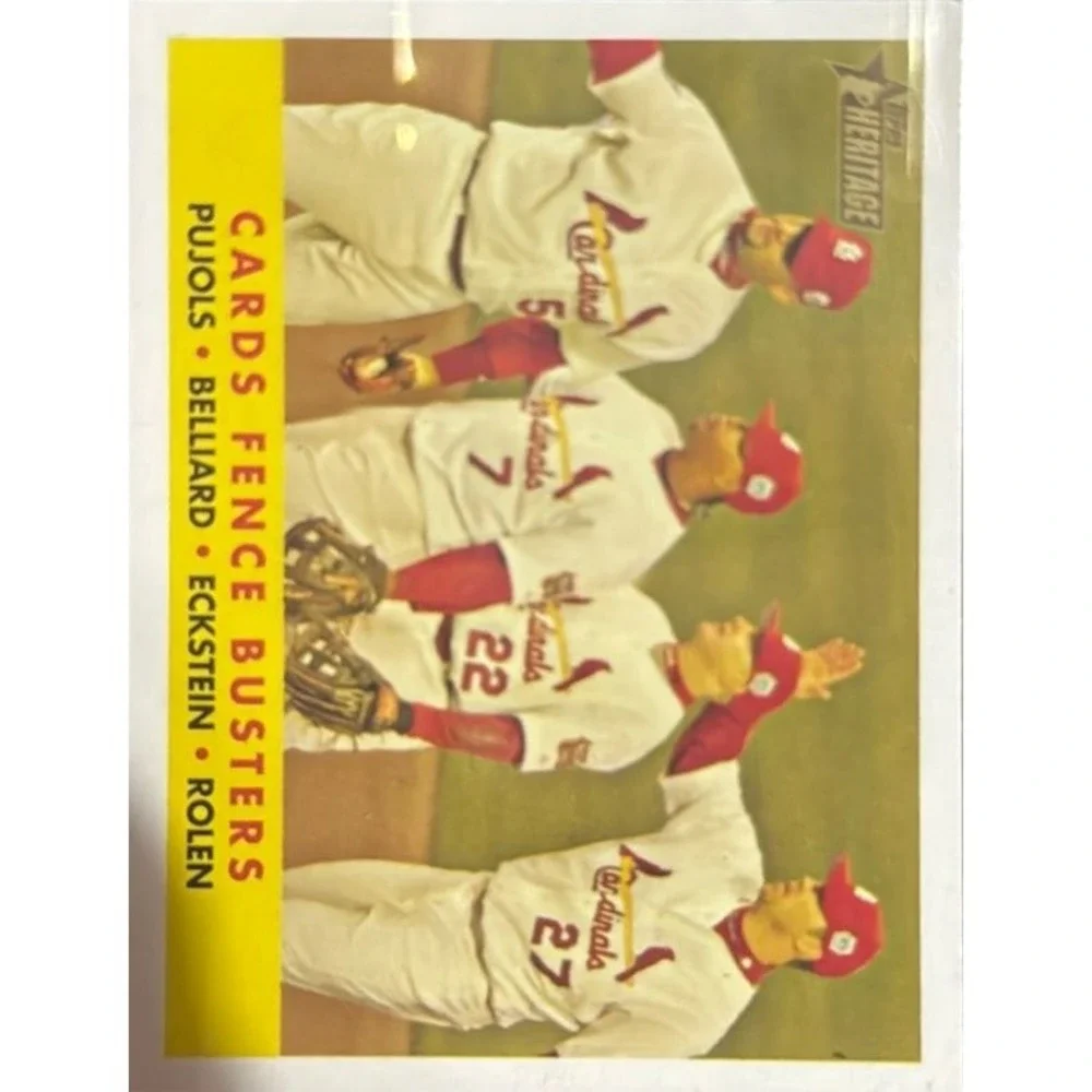 2007 Topps‎ Heritage #351 Card Fence Busters (Albert Pujols / Belliard/ Rolen /